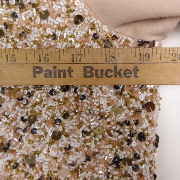 Anthropologie Cardigan Womens SZ M Paillette Embelished Sequined Boho Party - Picture 9 of 13